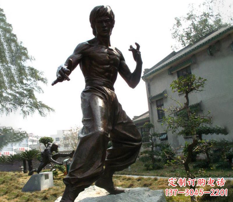 金华电影名人李小龙铜雕