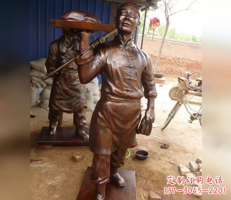 金华店小二铜雕,精美绝伦,永传佳话