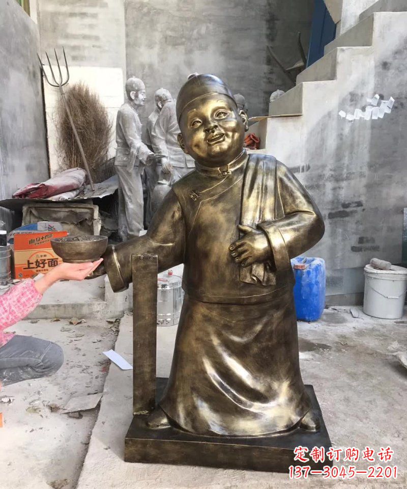 金华店小二铜雕——精美精致的人物雕塑