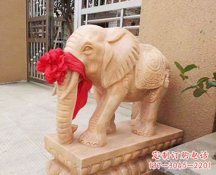 金华精心雕刻大象石雕