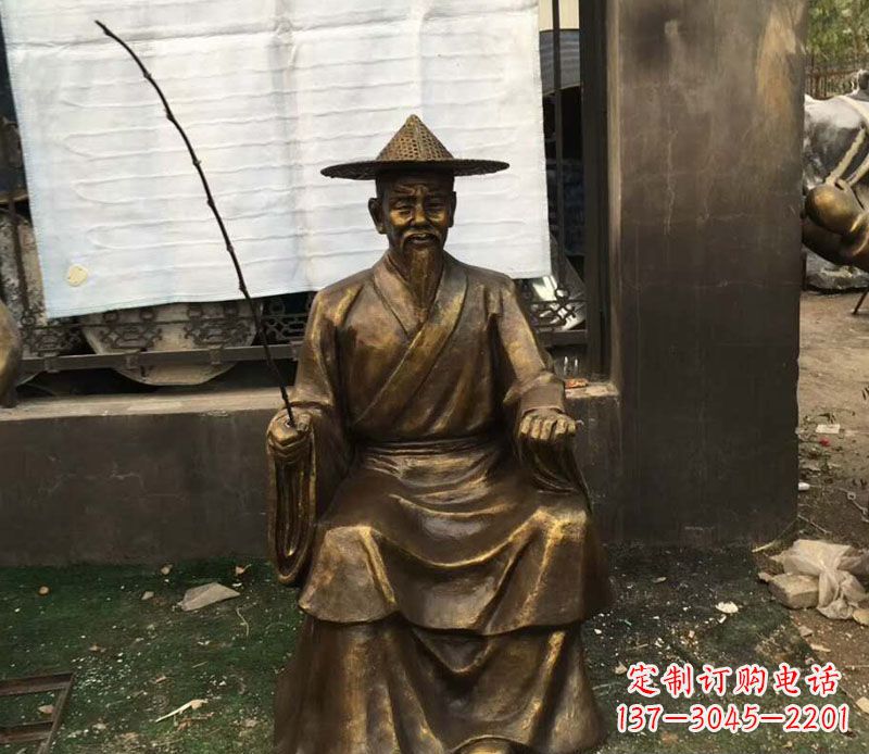 金华精美手工渔翁铜雕