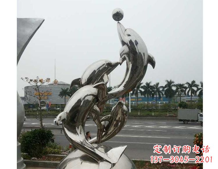 金华海豚精美不锈钢雕塑