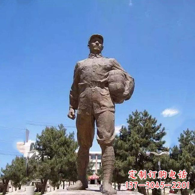 金华董存瑞石雕像-景区园林英雄人物景观雕塑