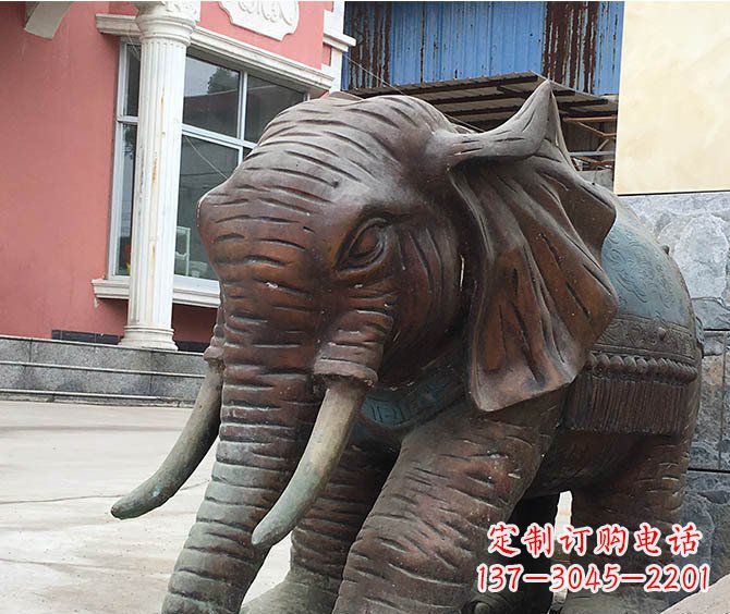 金华动物大象公园铜雕摆件