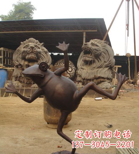 金华青蛙铜雕,精美而可爱