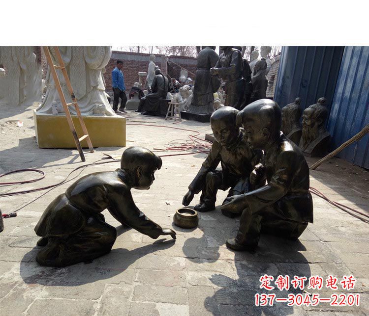 金华斗蛐蛐铜雕 儿童系列