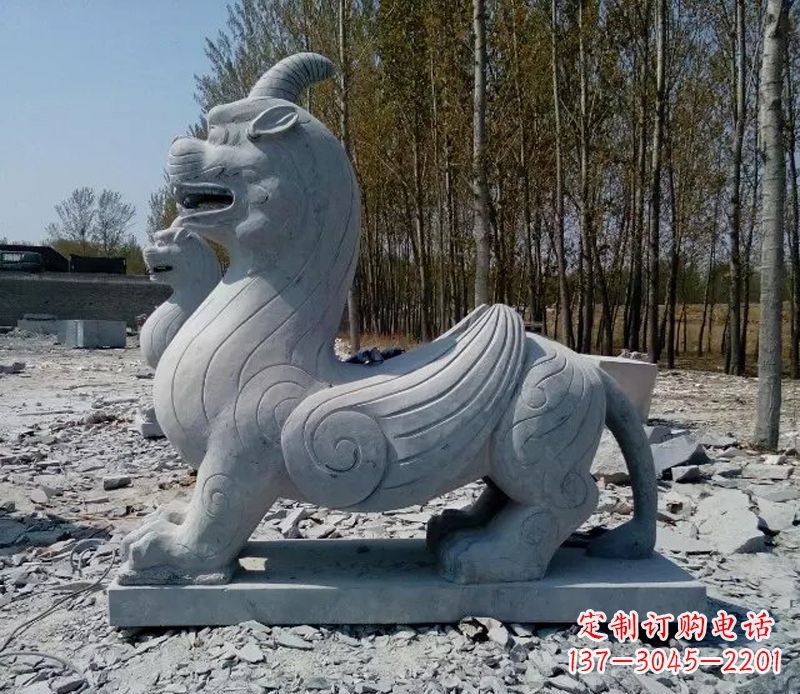 金华独角兽雕塑,神兽石雕带你穿越回古老神话中