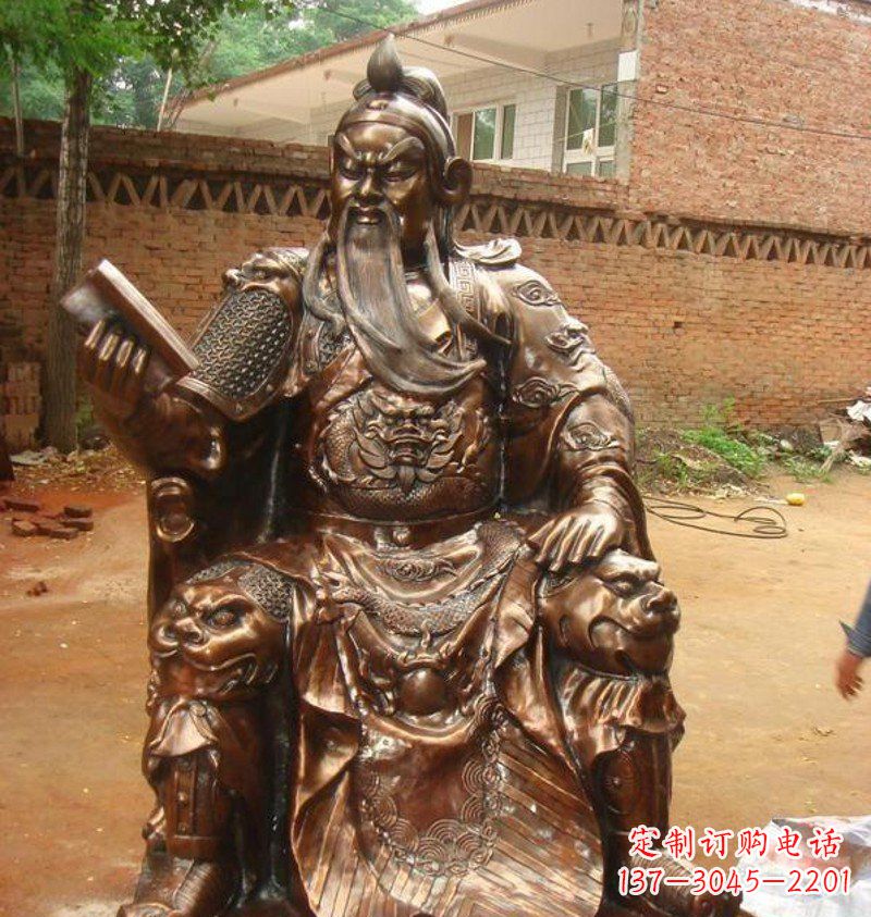 金华传承古典文化,唯美古典雕塑-关公铜雕