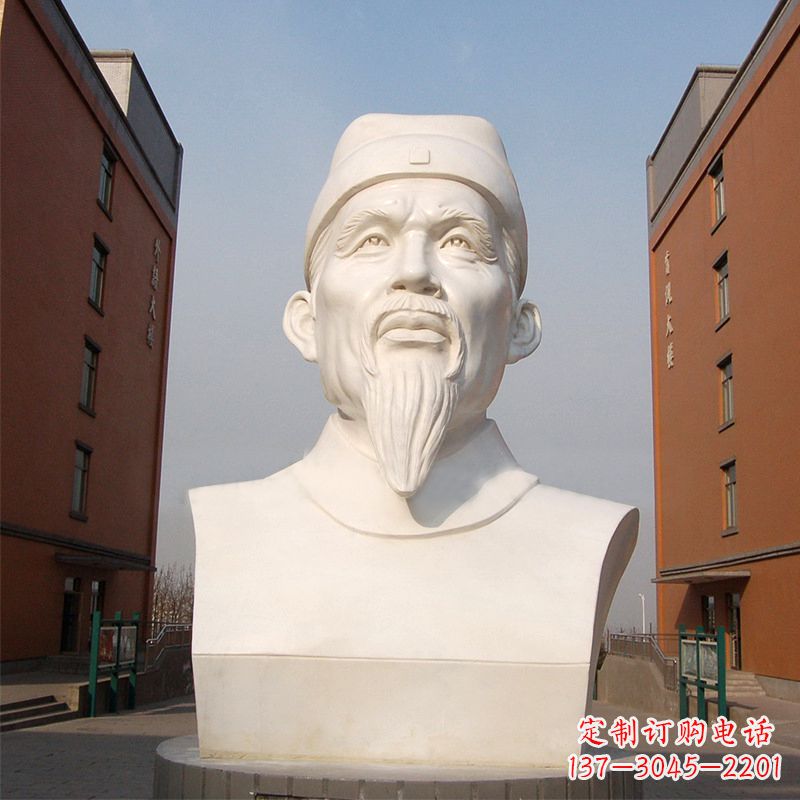 金华杜甫石雕像-学校校园历史名人唐代著名诗人头像