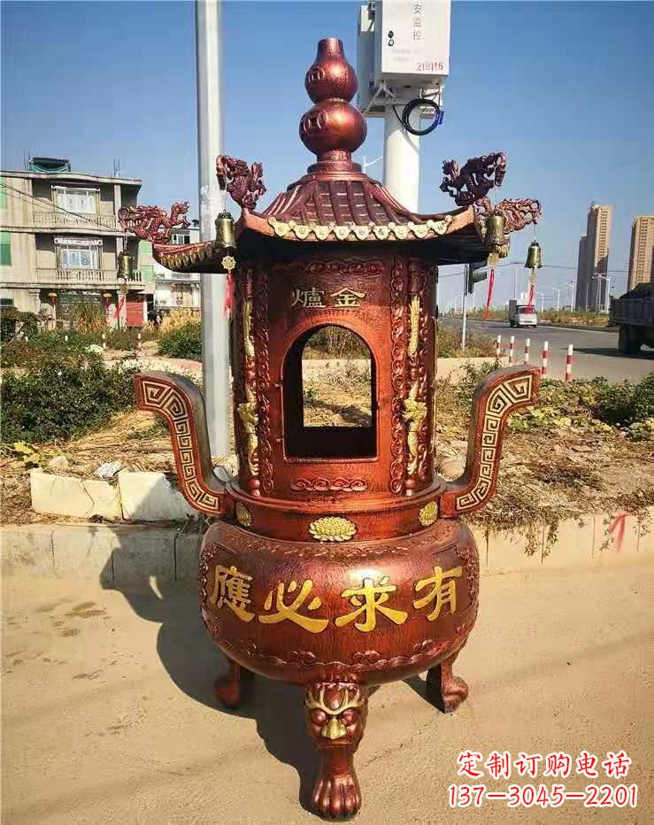 金华杜浦精制铜香炉雕塑