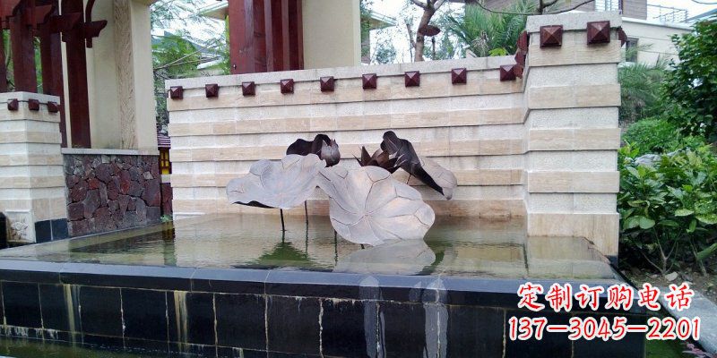 金华锻铜荷叶雕塑