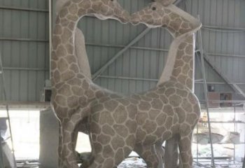 金华大理石艺术精美长颈鹿雕塑