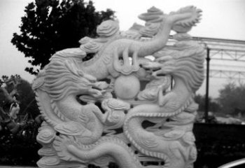 金华精美大理石双龙雕塑