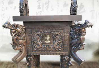 金华典雅双龙四龙铜鼎雕塑