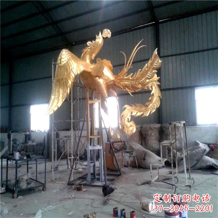 金华锻铜精美凤凰雕塑