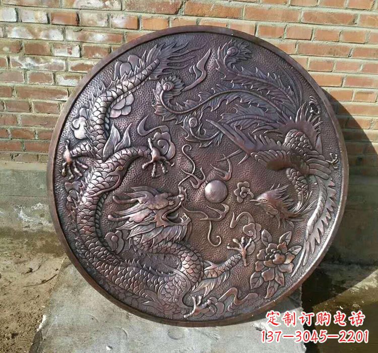金华传统工艺锻铜龙凤雕塑