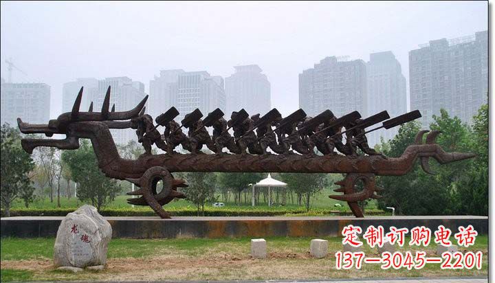 金华锻铜赛龙舟雕塑