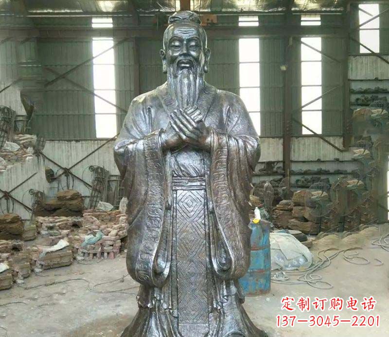 金华锻铜校园老子人物雕塑,铸就永恒的追求