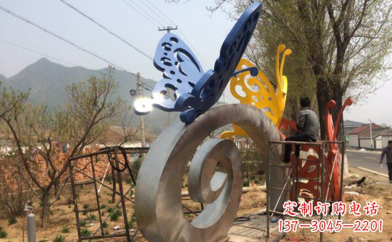 金华优雅无比,不锈钢蝴蝶雕塑