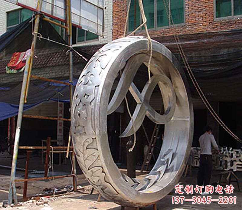 金华精致环形不锈钢景观雕塑
