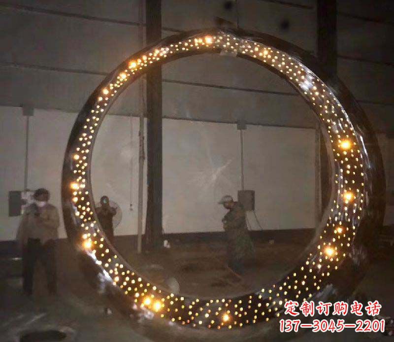 金华发光圆环不锈钢雕塑