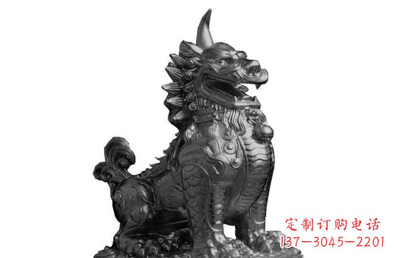 金华独角兽铜雕塑,精美细腻传统工艺