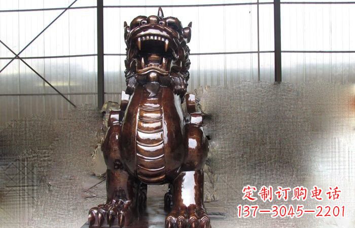 金华来自古老文化的獬豸铜雕