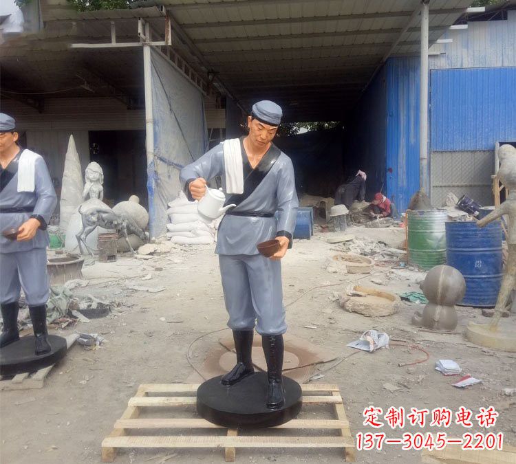 金华铝合金仿真店小二雕塑