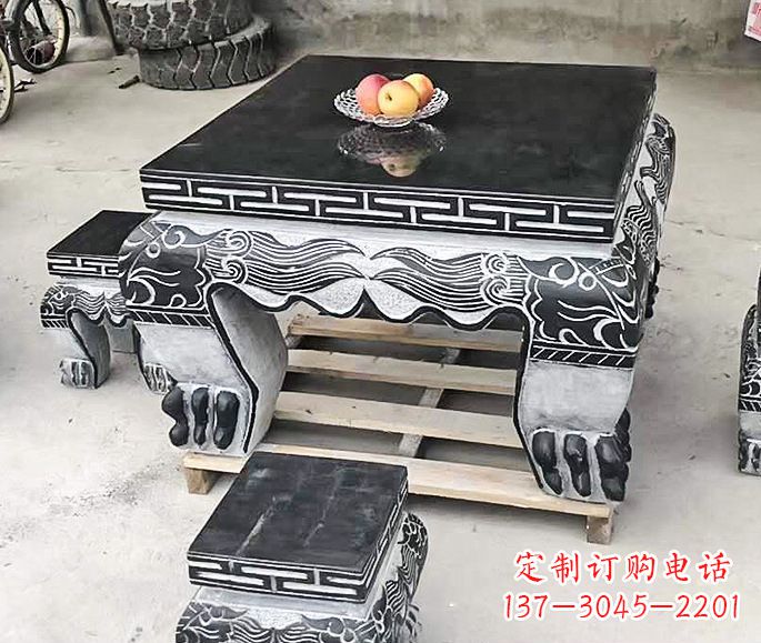 金华中领雕塑方形仿古石桌凳