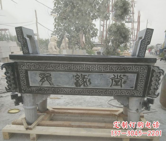 金华方形四足香炉石雕艺术品