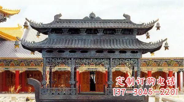 金华方形寺庙香炉铜雕塑