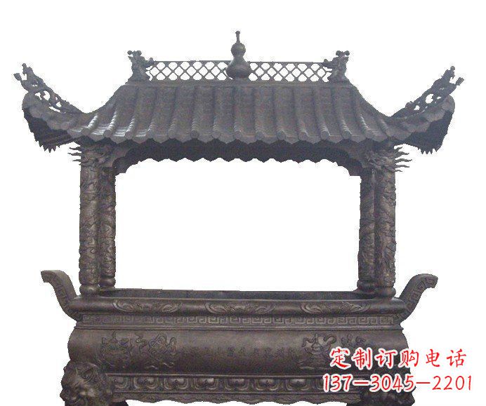 金华古典庙宇香炉铜雕