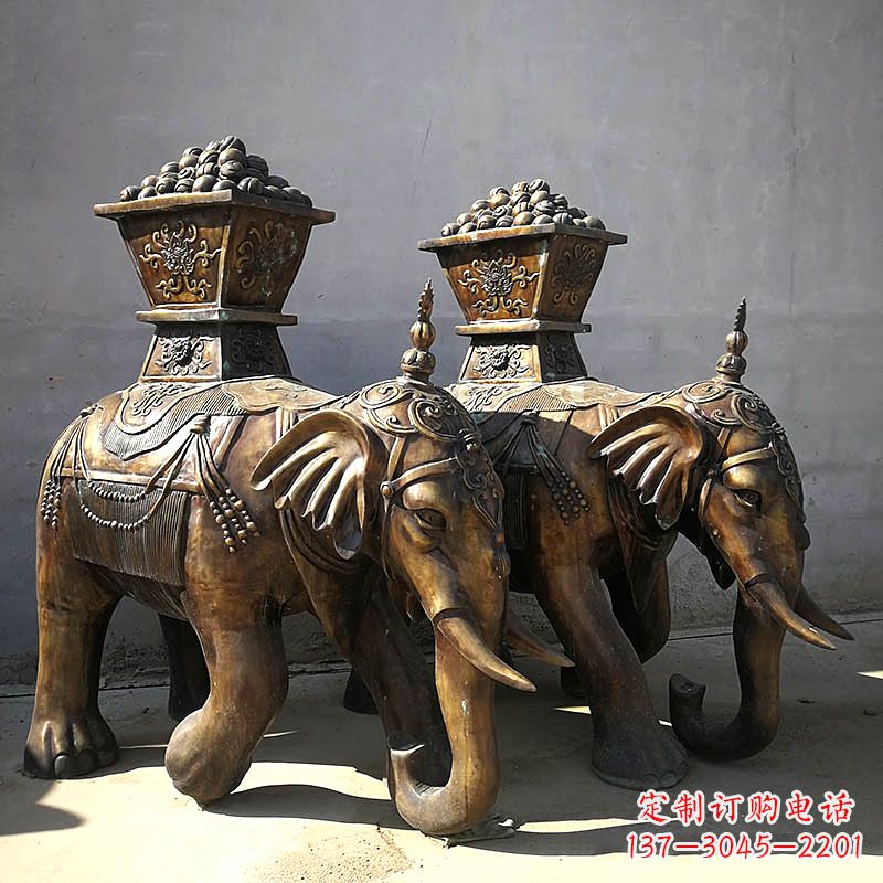 金华仿古大象铜雕
