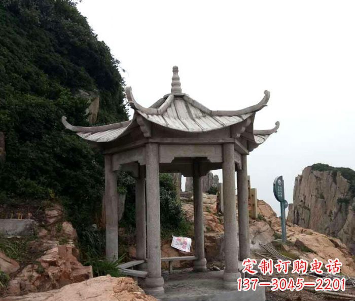 金华风格独特的仿古凉亭石雕