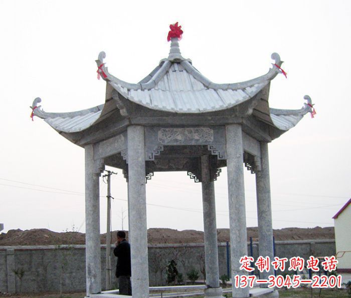 金华仿古六角石凉亭雕塑