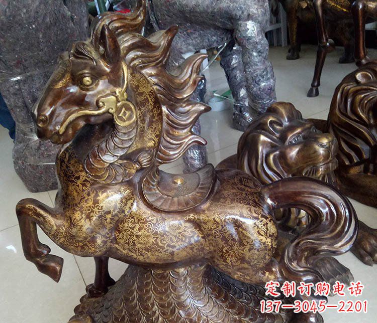 金华仿古雕塑马摆件