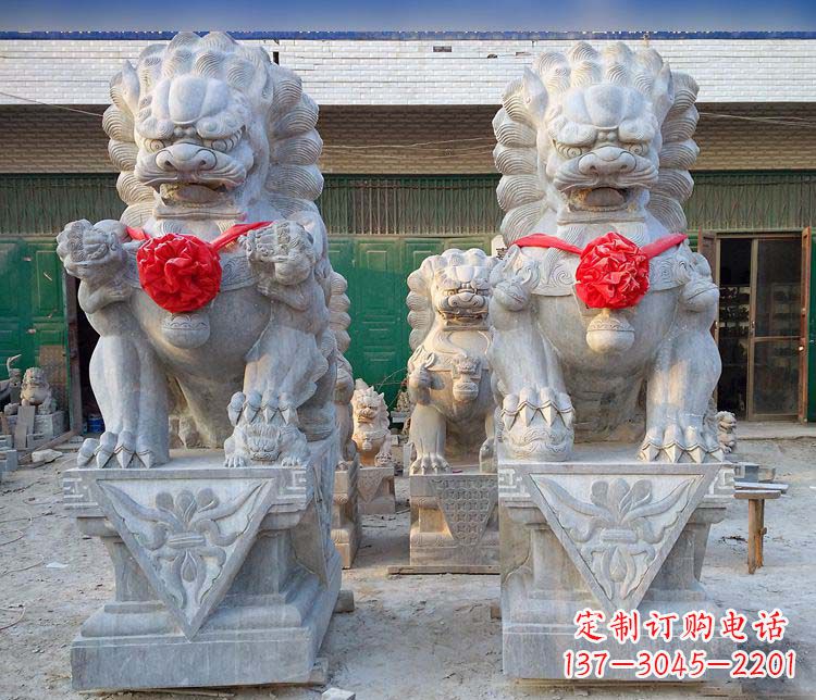 金华仿古门口看门狮子石雕