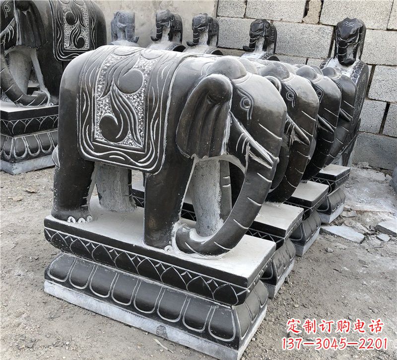 金华仿古青石大象雕塑