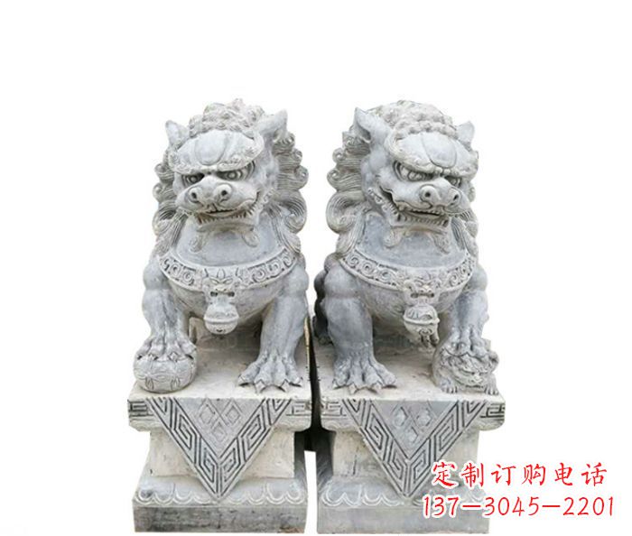 金华仿古瑞兽狮子石雕 (2)