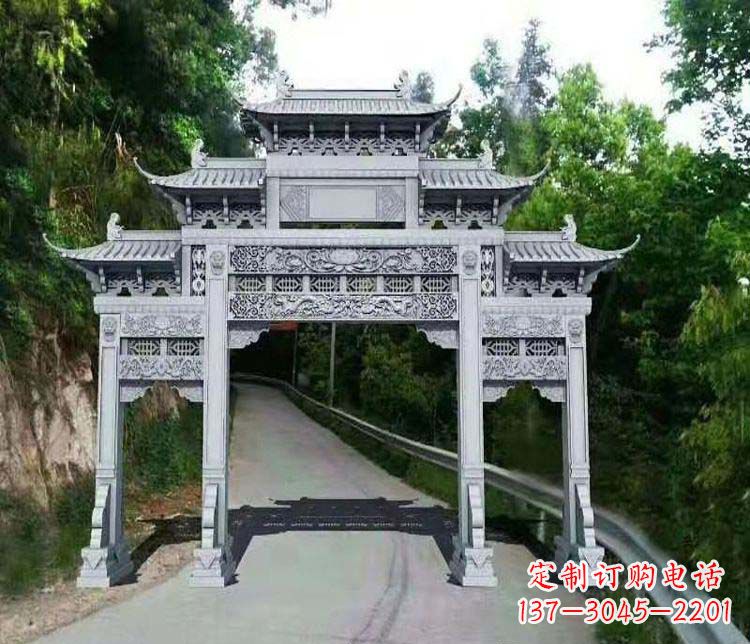 金华仿古三门牌坊石雕