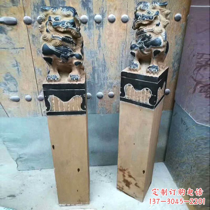 金华仿古狮子拴马桩