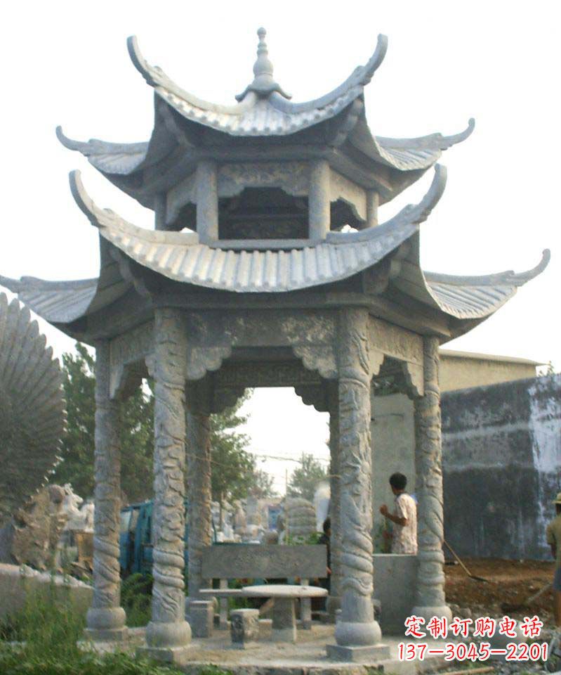 金华传统工艺石雕凉亭,精美细致,给你温馨家园