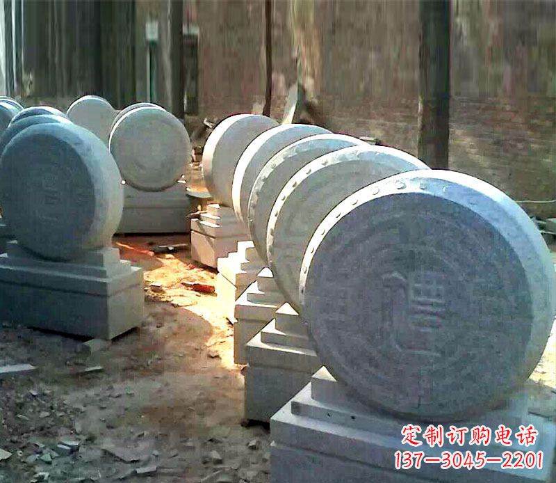 金华仿古石门墩招财抱鼓石雕
