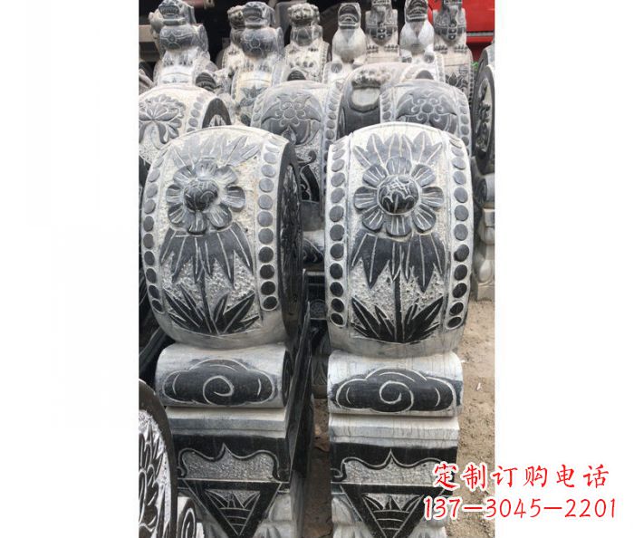 金华仿古石门墩镇宅抱鼓石雕塑