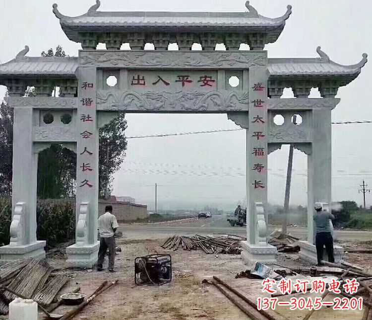 金华仿古石牌坊石雕