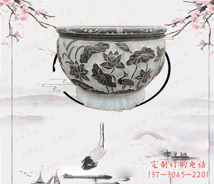 金华仿古石水缸石浮雕石雕,欧式古典设计