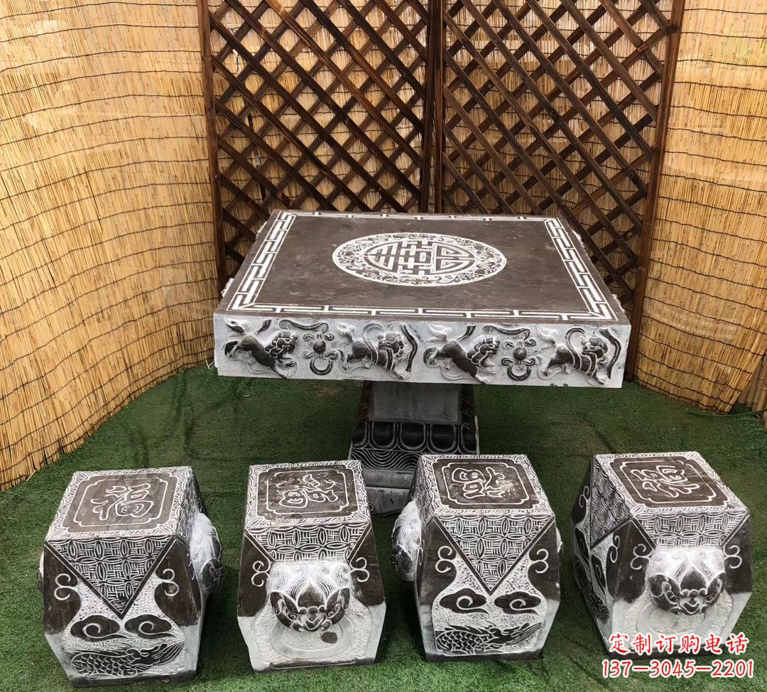 金华仿古石桌凳公园景观石雕