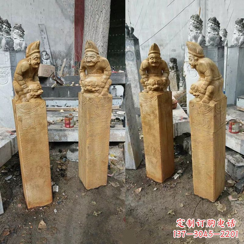 金华经典仿古拴马桩雕塑