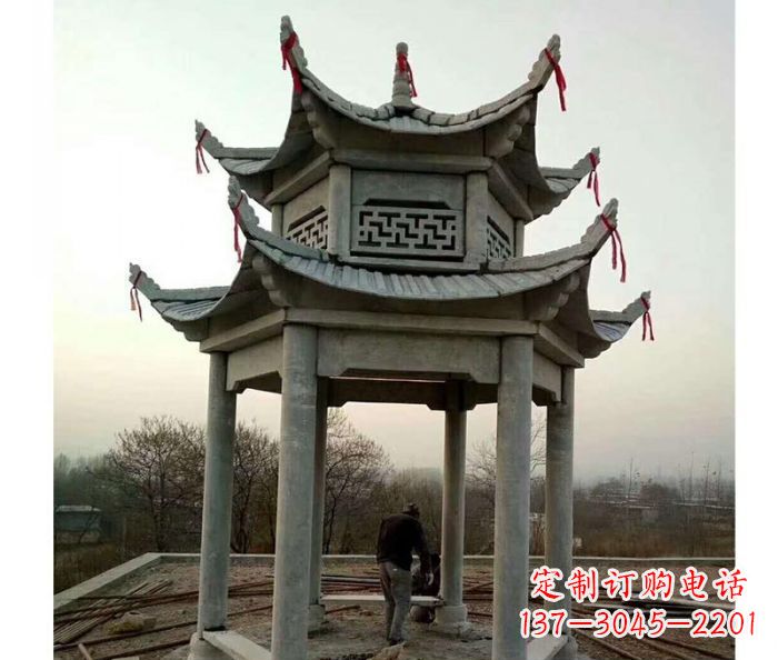金华仿古双层石雕凉亭