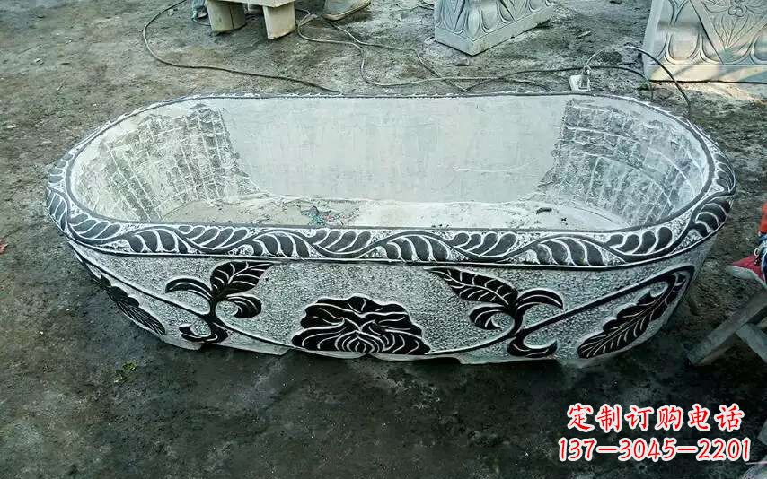 金华风格独特的仿古石头水缸雕塑